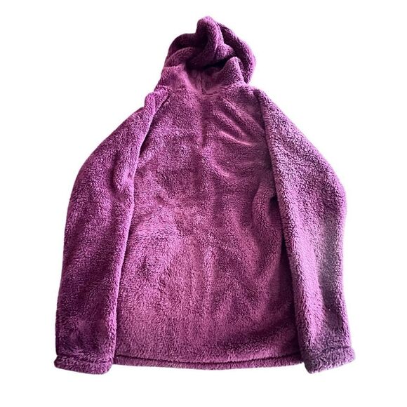 PINK - Victoria's Secret PINK Maroon Fuzzy Sherpa Pullover size M - Picture 5 of 7
